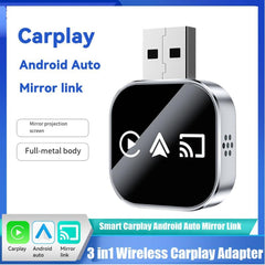 Upgrade 3 in 1 Screen Mirror iOS Phone, wired to wireless Carplay adapter