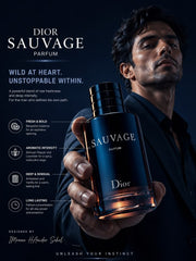 Dior Sauvage Eau de Toilette for Men – Fresh & Woody Fragrance | Long-Lasting Men's Cologne | 100 ML