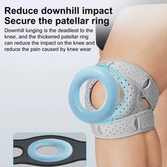 Sports Knee Brace Meniscus Support for Running Hiking Gray